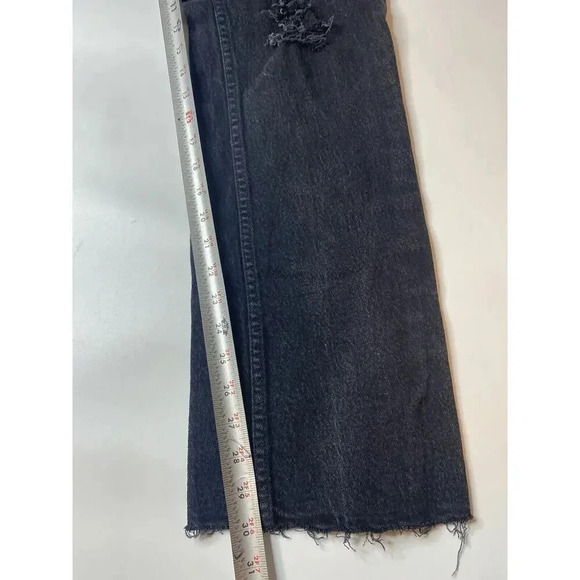 Harley Davidson Womens Black Distressed Denim American Bootcut Jeans Size 10 - Picture 7 of 9